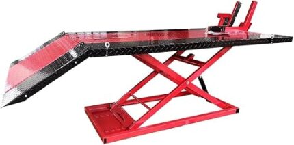 KATOOL 1500lbs Motorcycle Lift Side Extension Motorcycle Jack Table Pedal Hydraulic Pump Lift Table KT-Moto150