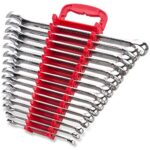 Max Torque 15-Piece Premium Combination Wrench Set, Chrome Vanadium Steel, Long Pattern Design | Include Metric Sizes 8, 9, 10, 11, 12, 13, 14, 15, 16, 17, 18, 19, 20, 21, 22mm with Storage Rack