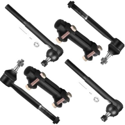 SCITOO 6pcs Suspension Kit 2 Outer 2 Inner Tie Rod Ends 2 Tie Rod End Adjusting Sleeves for Chevrolet C1500 C2500 C3500 Pickup Suburban Express 1500 2500 3500 Tahoe RWD for GMC Series 1988-99 ES2836RL