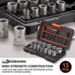 THINKWORK 14PC Bolt Extractor Set Damaged Nut Remover Socket Tool - Image 2