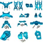 Upgrade Compatible with Losi 1/18 Mini-T 2.0 2WD RC Truck Parts Kit Steering Knuckle Suspension Arms Set Accessory Replace(Blue)