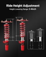 EVIL ENERGY BMW F30 Coilovers 2012-2018 Adjustable Lowering Kit Red - Image 3