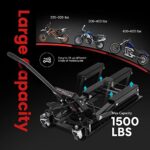 VIVOHOME 1500LBS Hydraulic Motorcycle Lift Jack with Wheels Black - Image 3