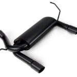 RedRock Dual Outlet Axle Back Exhaust with Black Tips | Durable 409 Stainless Steel Turbo Muffler Upgrade for Deep Exhaust Tone | Compatible with 2007–2018 Jeep Wrangler JK Models