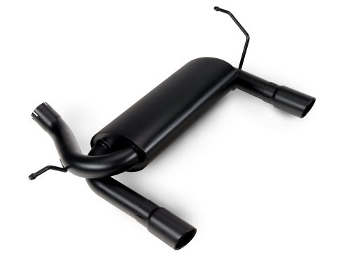 RedRock Dual Outlet Axle Back Exhaust with Black Tips | RedRock Dual Outlet Axle Back Exhaust with Black Tips | Durable 409 Stainless Steel Turbo Muffler Upgrade for Deep Exhaust Tone | Compatible with 2007–2018 Jeep Wrangler JK Models