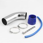 3 Inch Universal Aluminum Cold Air Intake System Filter Car Truck Turbo Piping Silver