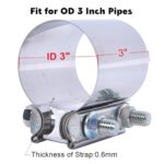 3" Stainless Steel Exhaust Clamp 2-Pack T304 Band Joint Kit - Image 2