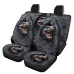 11pc Gray Dinosaur Car Seat Cover Set for SUV Truck Universal Fit - Image 2