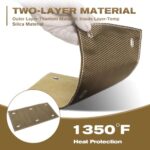 2 Set 6x12 Titanium Exhaust Heat Shield Pipe Wrap 1350°F Motorcycle - Image 3