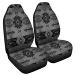 Grey Aztec Car Seat Covers 2pc Set for Cars Trucks SUVs - Image 2