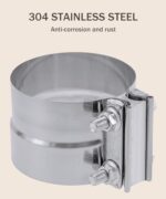 4" Stainless Steel Exhaust Band Clamp Lap Joint Pipe Coupler - Image 3