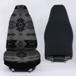 Grey Aztec Car Seat Covers 2pc Set for Cars Trucks SUVs - Image 5