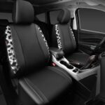CAR PASS Cow Print Diamond Leather Seat Covers 2PC Front Set - Image 2