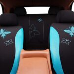 Mint Blue Lace Butterfly Car Seat Covers Full Set for Women - Image 8