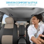 BDK PolyPro Beige Car Seat Covers Set Front Rear Split Bench SUV - Image 2