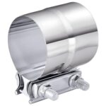 bylikeho Exhaust Clamp,Car Accessories 4" 3" 2.5" 5" 3.5" 2.75" Lap Joint Exhaust Band Clamp Sleeve Coupler,Stainless Steel Exhaust Pipe Clamp for Exhaust System,Exhaust Tubing Connection (4")