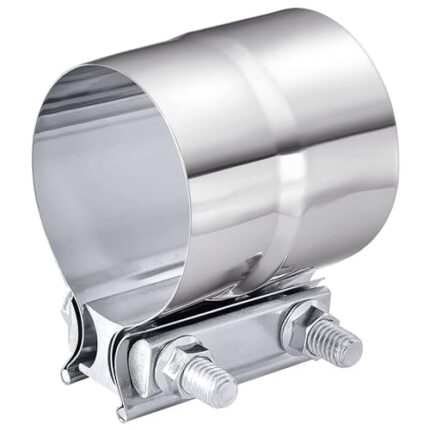 bylikeho Exhaust Clamp,Car Accessories 4" 3" 2.5" 5" 3.5" 2.75" Lap Joint Exhaust Band Clamp Sleeve Coupler,Stainless Steel Exhaust Pipe Clamp for Exhaust System,Exhaust Tubing Connection (4")