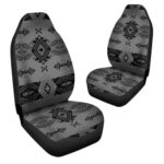 Grey Aztec Car Seat Covers 2pc Set for Cars Trucks SUVs - Image 3
