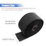 2" x 16' Motorcycle Exhaust Heat Wrap Tape with 10 Ties Black - Image 2