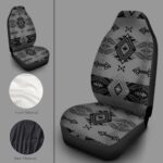 Grey Aztec Car Seat Covers 2pc Set for Cars Trucks SUVs - Image 8