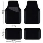 CAR PASS Black Leather Seat Covers Floor Mats Steering Wheel Set - Image 4