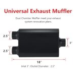 TECTRUC 3" Dual Chamber Performance Muffler Aggressive Sound Black - Image 2