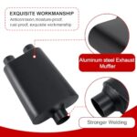 TECTRUC 3" Dual Chamber Performance Muffler Aggressive Sound Black - Image 3