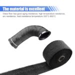 2" x 16' Motorcycle Exhaust Heat Wrap Tape with 10 Ties Black - Image 4