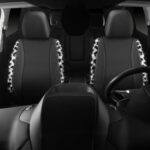 CAR PASS Cow Print Diamond Leather Seat Covers 2PC Front Set - Image 5