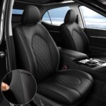 GIANT PANDA Black Leather Seat Covers Toyota Camry 2018-2025 Full Set - Image 2