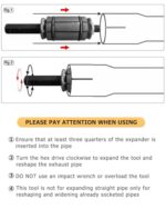 DAYUAN 3-Piece Exhaust Pipe Expander Tool Set 1-1/8 to 3-1/2 Inch - Image 2