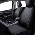 Leopard Print Car Seat Covers Waterproof Leather 2 Front Seats - Image 2
