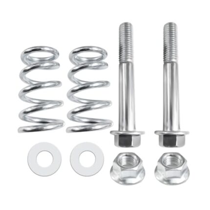 Sandfren M10x1.5 Car Exhaust Manifold Bolts, 2PCS Stainless Steel Vehicle Exhaust Flange Bolts & Nuts Kit with 2 Springs 2 Gasket, Auto Repair Replacement Accessories, Universal Fit