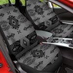 Grey Aztec Car Seat Covers 2pc Set for Cars Trucks SUVs - Image 4