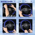 CAR PASS 3D Mesh Seat Covers Set with Floor Mats Airbag Safe Black Blue - Image 7