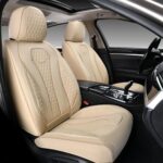 Coverado Waterproof Beige Car Seat Covers Full Set Universal Fit - Image 2