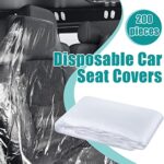 Fabbay 200pk Disposable Plastic Car Seat Covers Universal Fit - Image 3