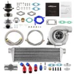 maXpeedingrods T04E T3 T4 Turbo Turbocharger Kit 400HP with Wastegate + Oil Feed Return Line Kit