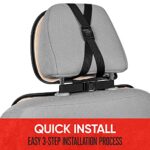 Premium Faux Leather Car Seat Cover Black Universal Fit Storage - Image 4