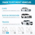 BDK PolyPro Beige Car Seat Covers Set Front Rear Split Bench SUV - Image 9