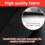 Carbon Fiber Seat Belt Covers Shoulder Pad 2PC Black Red Leather - Image 4