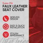 Premium Faux Leather Car Seat Cover Black Universal Fit Storage - Image 2