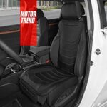 Premium Faux Leather Car Seat Cover Black Universal Fit Storage - Image 3