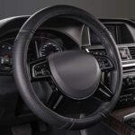 CAR PASS Black Leather Seat Covers Floor Mats Steering Wheel Set - Image 6