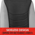 Premium Faux Leather Car Seat Cover Black Universal Fit Storage - Image 5