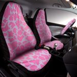 Cow Print Car Accessories 26PC Set Seat Covers Steering Wheel Mat - Image 2