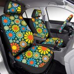 Hippie Flower 17PC Car Seat Cover Set with Steering Wheel Cover Universal Fit
Here's an alternative under 70 characters:

17PC Hippie Floral Car Seat Covers Set Universal Fit Accessories - Image 2