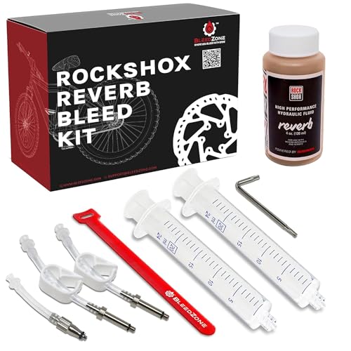 BleedZone RockShox Reverb Bleed Kit with 120ml Hydraulic Fluid - BleedZone RockShox Reverb Bleed Kit with 120ml Hydraulic Fluid - Complete Bike Tool Bleeding Kit for RockShox Reverb Dropper Post and X-Loc Hydraulic Systems, Essential Bike Tools & Maintenance