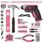 Pink 35PC Electric Screwdriver Tool Kit 3.6V USB Rechargeable - Image 2
