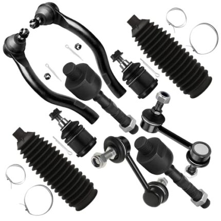 SCITOO 10pcs Front Suspension Kit Sway Bar Links Lower Ball Joints Inner Outer Tie Rod Ends w/Steering Boots fit for 2004-2008 for Acura TSX 2003-2007 for Honda for Accord